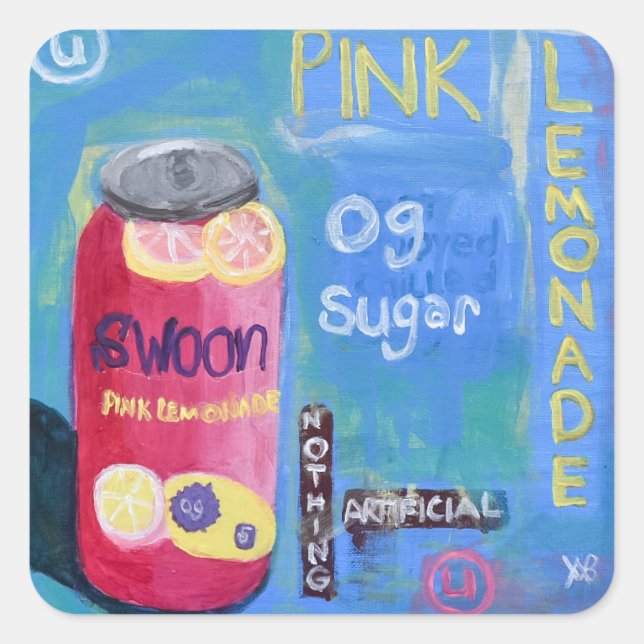 Pink Lemonade Square Sticker (Front)