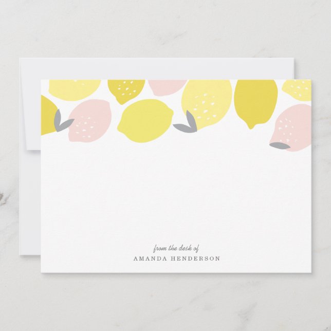 Pink Lemonade Stationery Note Card (Front)