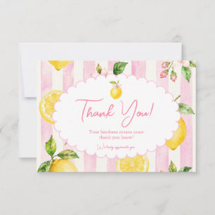 Pink Lemonade Summer Bridal Shower Thank You Card