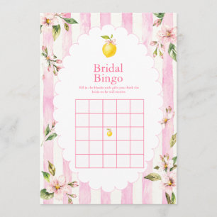 Pink Lemonade Summer Floral Bridal Shower Bingo