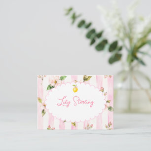Pink Lemonade Summer Floral Bridal Shower Place Card