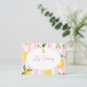 Pink Lemonade Summer Lemon Bridal Shower Place Card