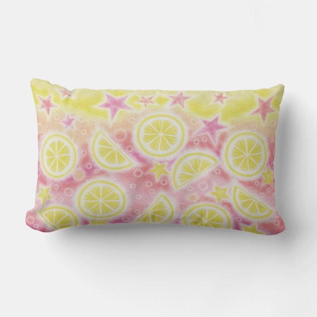 Pink Lemonade throw pillow lumbar (Front)