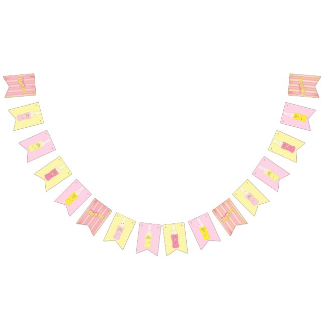 Pink Lemonade Vintage Soda Bottle Striped Summer Bunting (All)