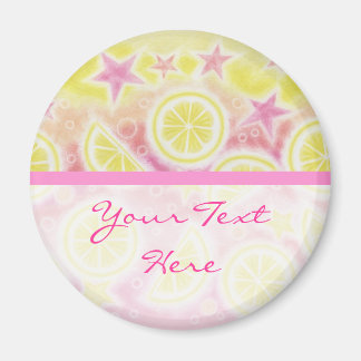 Pink Lemonade 'Your Text' fridge magnet stripe