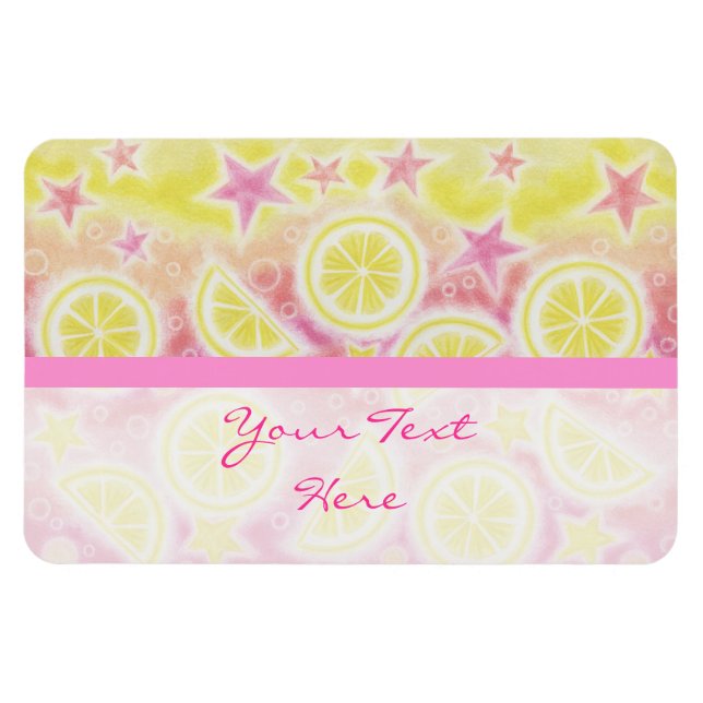 Pink Lemonade 'Your Text' premium magnet (Horizontal)