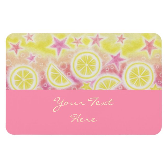 Pink Lemonade 'Your Text' premium magnet pink (Horizontal)