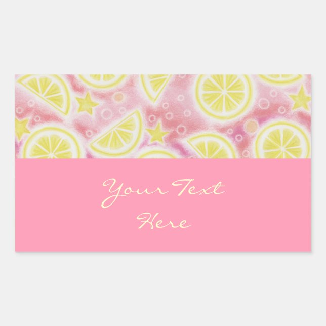 Pink Lemonade 'Your Text' sticker rectangle pink (Front)