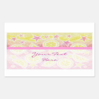 Pink Lemonade 'Your Text' sticker rectangle stripe