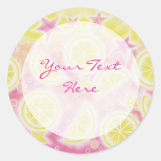 Pink Lemonade 'Your Text' sticker round