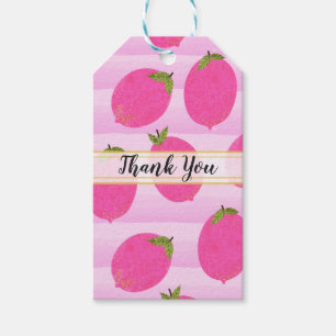 Pink Lemons Lemonade Summer Fruit Watercolor Favou Gift Tags
