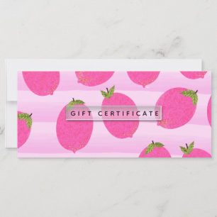 Pink Lemons Summer Fruit Bright Gift Certificate