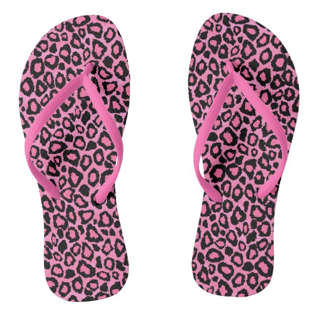 Pink Leopard Animal Print Jandals (Footbed)