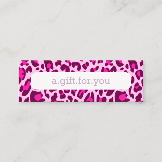 Pink Leopard Animal Print Pattern Discount Gift Mini Business Card (Front)