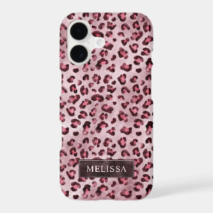 Pink Leopard Animal Print With Faux Foil And Name