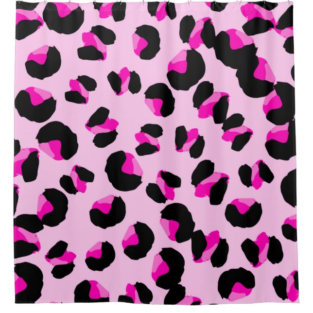 Pink leopard. Animal skin pattern. Leopard. Panthe Shower Curtain (Front)
