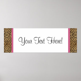 Pink Leopard Baby Shower Banner Poster