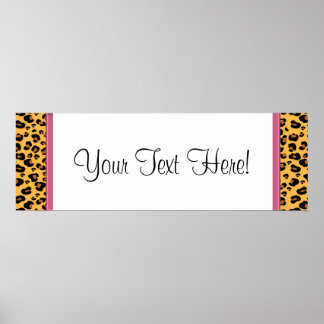 Pink Leopard Baby Shower Banner Poster