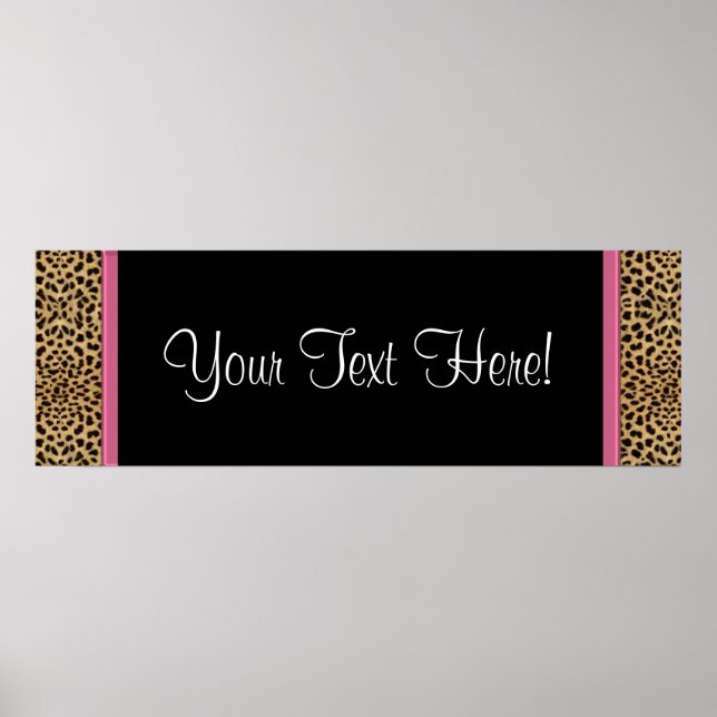 Pink Leopard Baby Shower Banner Poster (Front)