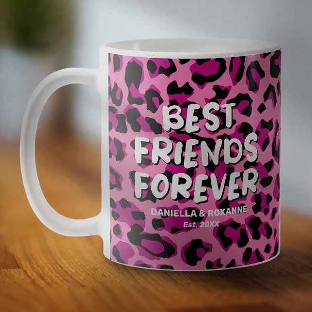 Pink Leopard BFF Best Friend Besties Coffee Mug (Creator Uploaded)