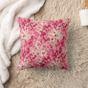 Pink Leopard Brush Stroke Seamless Pattern Cushion