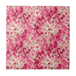Pink Leopard Brush Stroke Seamless Pattern Tile