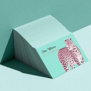 Pink Leopard  Business Card
