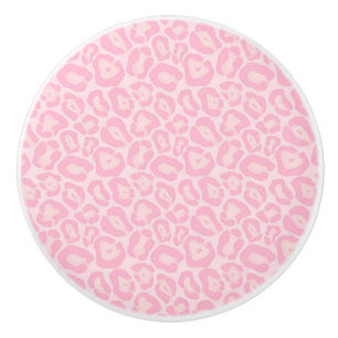 Pink Leopard Cheetah Animal Print Safari Ceramic Knob