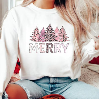 Pink Leopard Christmas  Winter Cosy  Sweatshirt