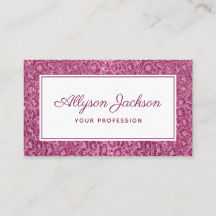Pink Leopard Glitter Business Card