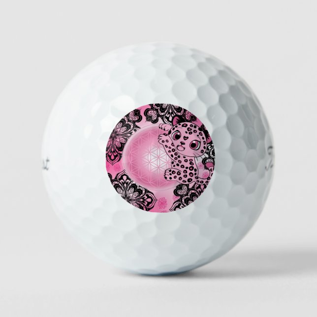 Pink Leopard Harmony Golf Balls (Front)