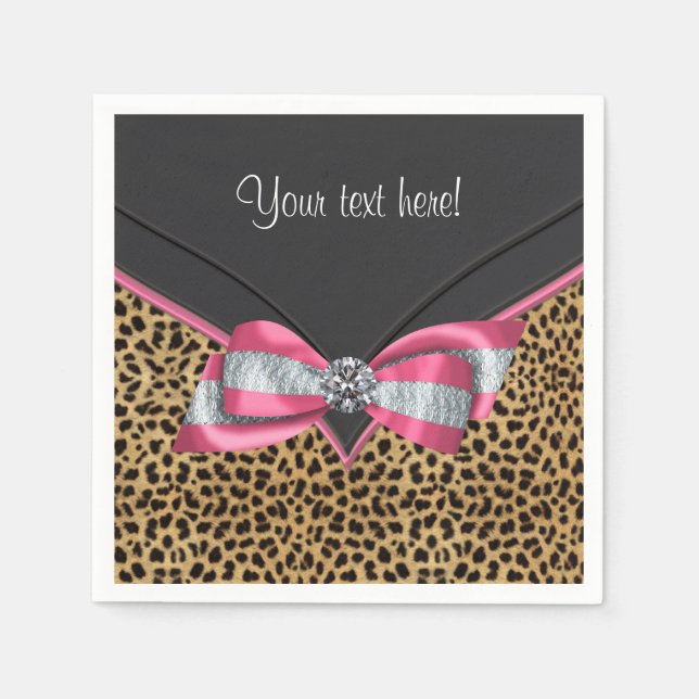 Pink Leopard Napkin (Front)