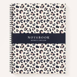 Pink Leopard pattern, custom name  Notebook