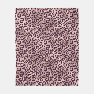 Pink Leopard Pattern Fleece Blanket