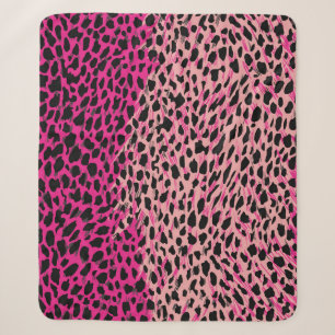 Pink leopard pattern textile fabricanimal,backgrou sherpa blanket