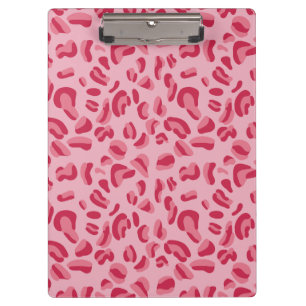 Pink Leopard Pattern Viva Magenta Clipboard