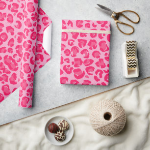 Pink Leopard Pattern Wrapping Paper