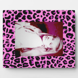 Pink Leopard Photo Plaque