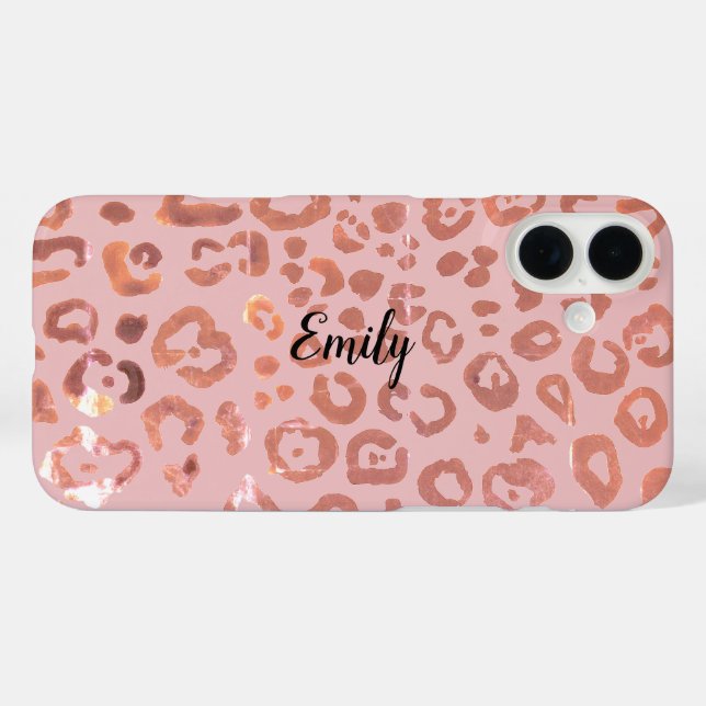 Pink Leopard Print Animal Print Pattern Case-Mate iPhone Case (Back (Horizontal))