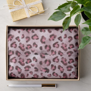 Pink Leopard Print Artistic Wild Cat Fur Texture Tissue Paper