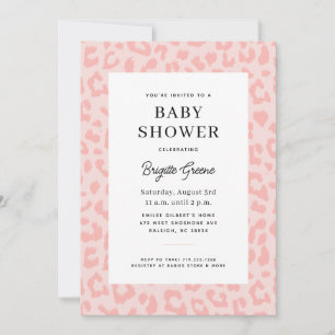 Pink Leopard Print Baby Shower Invitation