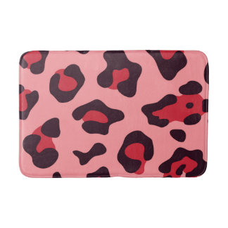 Pink Leopard Print Bath Mat