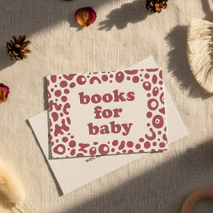 Pink Leopard Print Books for Baby Shower Enclosure Card