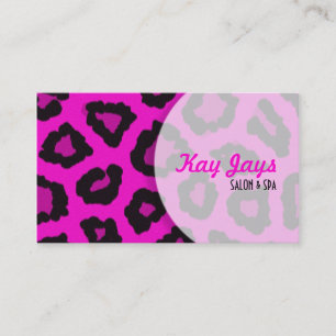 Pink Leopard Print Business Card
