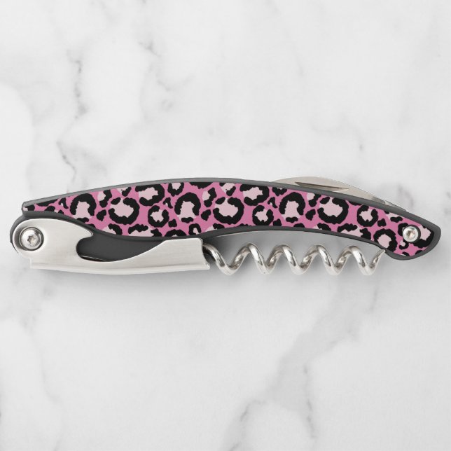 Pink Leopard Print Corkscrew (Front)