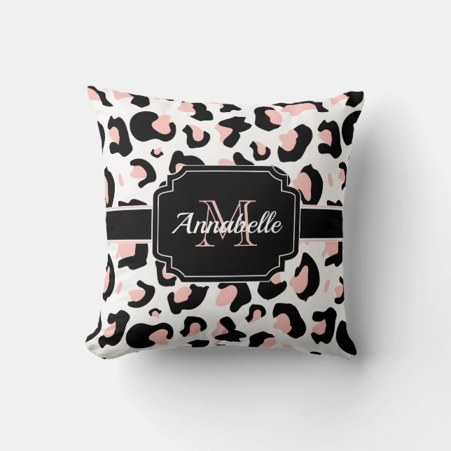 Pink Leopard Print Cushion (Front)