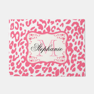 Pink Leopard Print Doormat