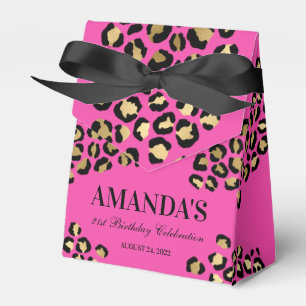 Pink Leopard Print Favour Box