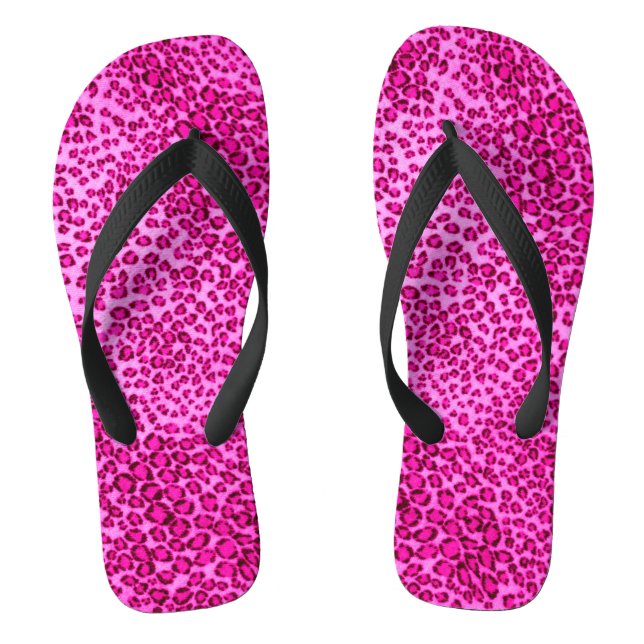 Pink Leopard Print/Flip Flops Jandals (Footbed)