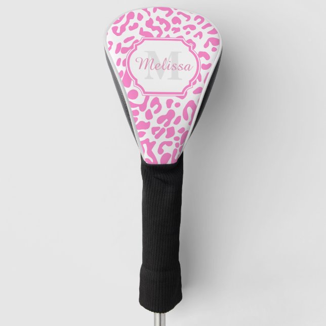 Pink Leopard Print Golf Head Cover (Front)